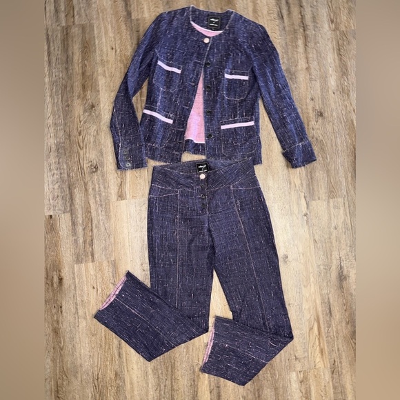 Nicole Miller • Miller Girl Linen Raw Edge Pantsuit - Picture 2 of 15